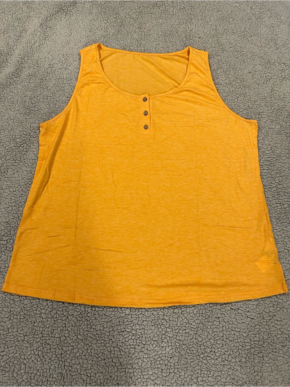 Sleeveless Henley Tank Top - Mustard Yellow
